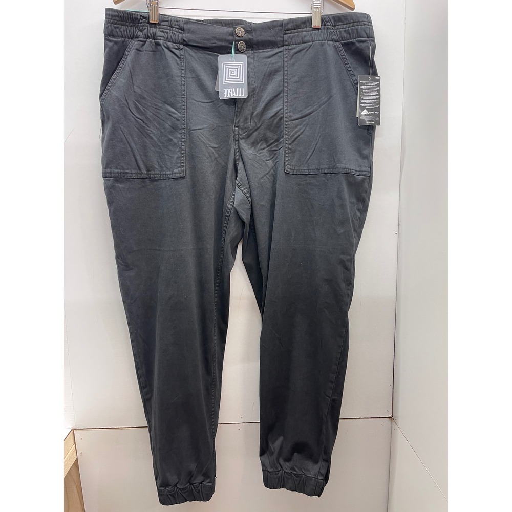 LuLaRoe‎ Mens Jogger Pants Size 34 Black Utility Patch Pocket Elastic Waist NWT